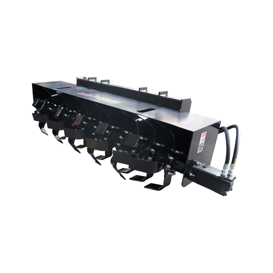 72-Inch Heavy Duty Hydraulic Skid Steer Soil Cultivator Roto Tiller Attachment
