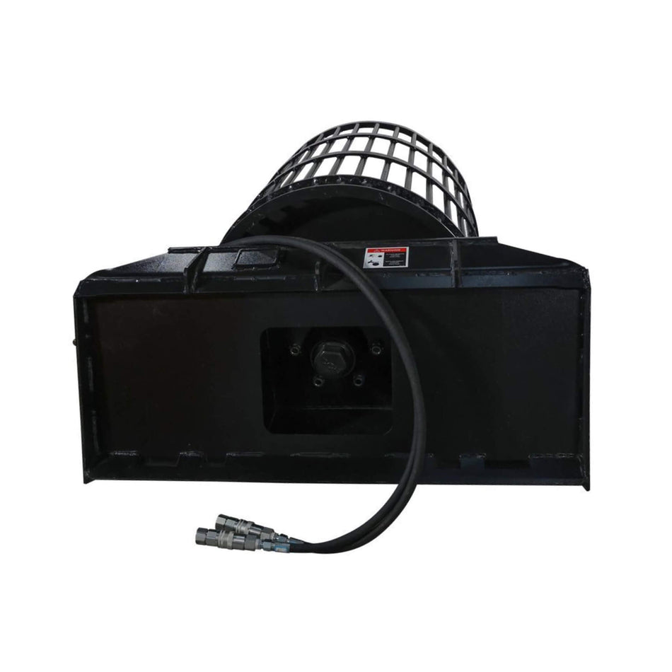 Heavy-Duty Rotary Rock Picker Skid Steer Attachment With 30-Inch Drum