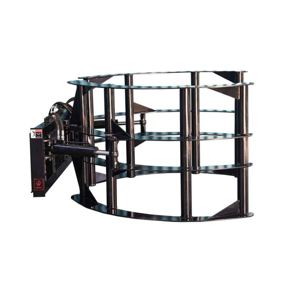 Heavy-Duty Round Hay Bale Grab Skid Steer Attachment