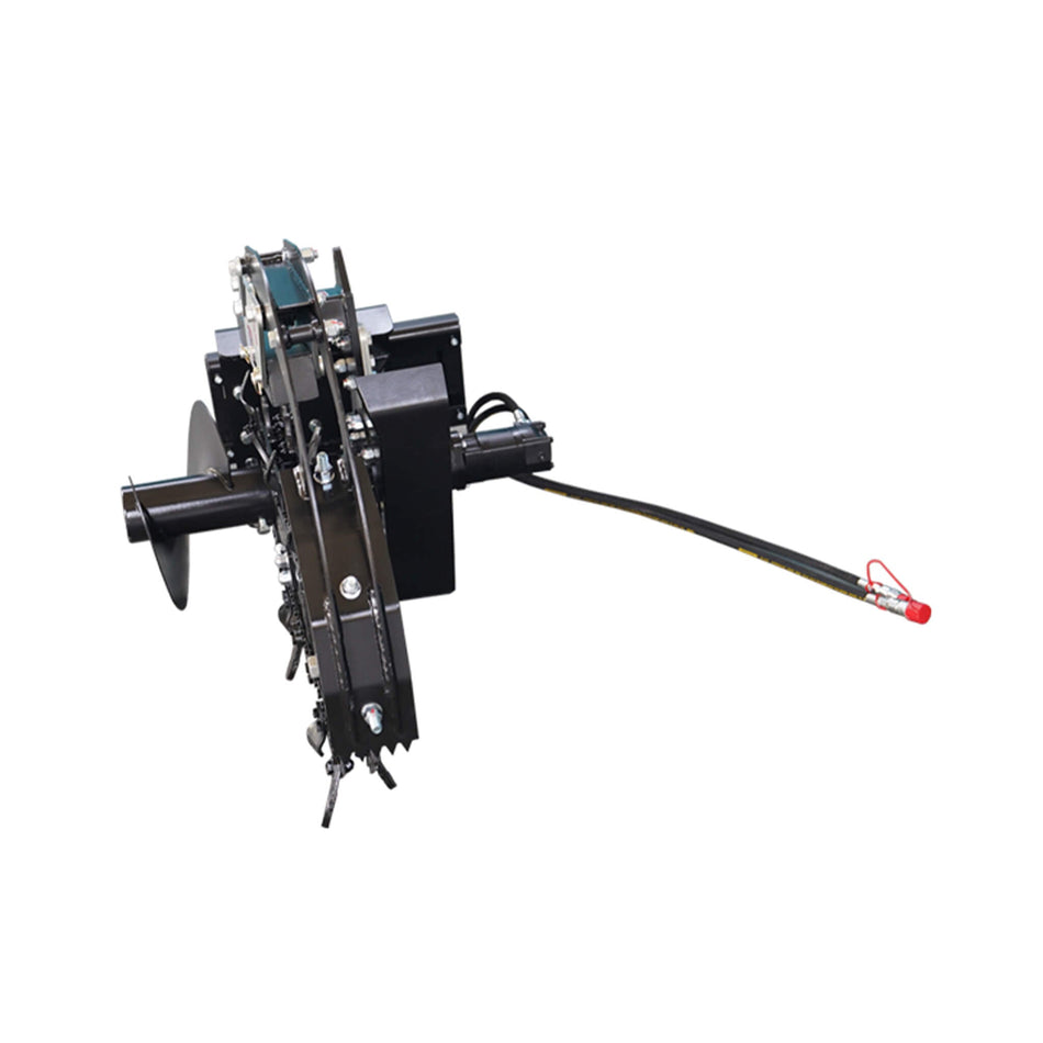 Heavy-Duty Skid Steer Trencher Attachment With With Adjustable Depth Control And Universal Mount Plate