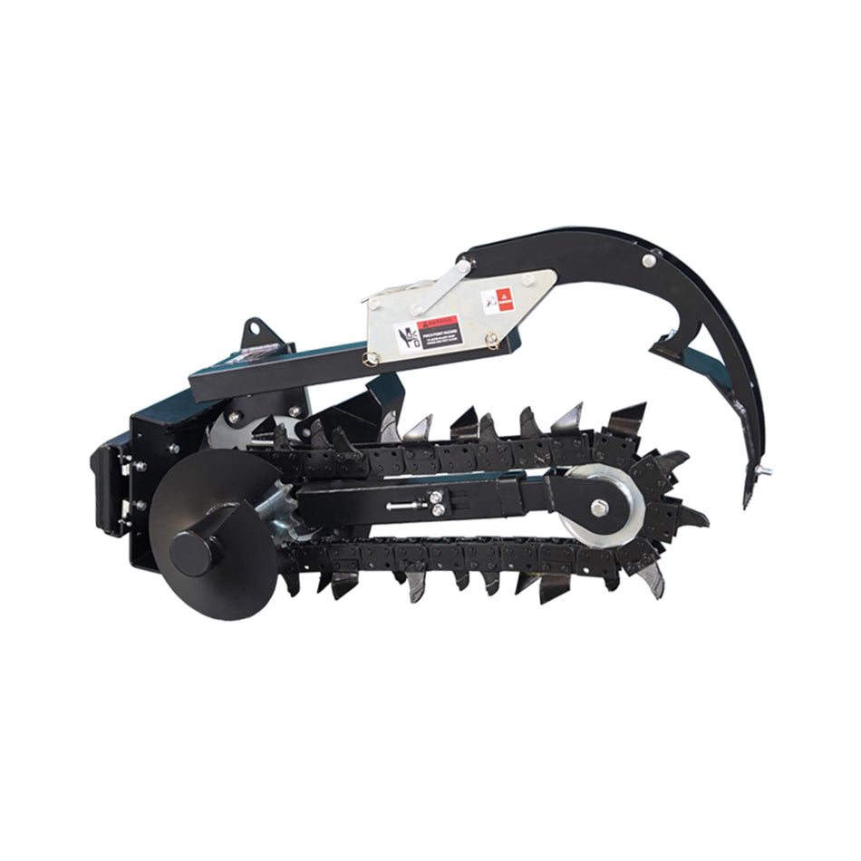 Heavy-Duty Skid Steer Trencher Attachment With With Adjustable Depth Control And Universal Mount Plate