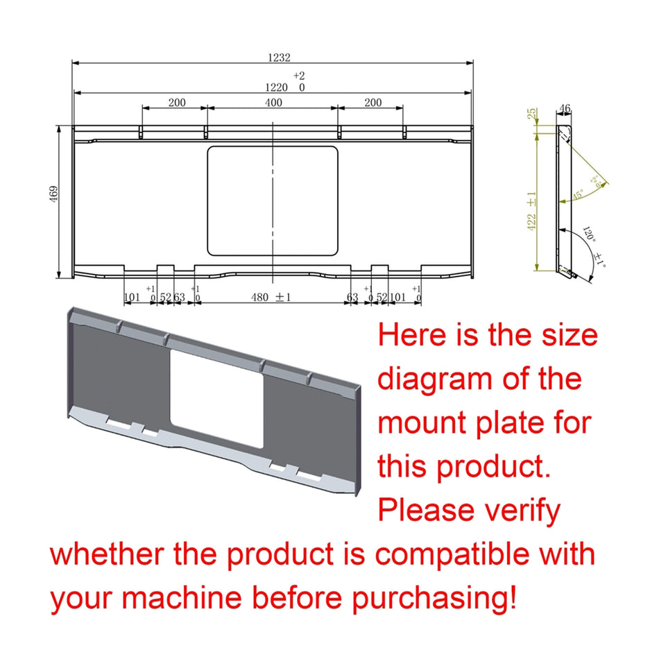 Heavy-Duty Universal Skid Steer Backhoe Digger Bucket Attachment With Universal Quick Attach Plate