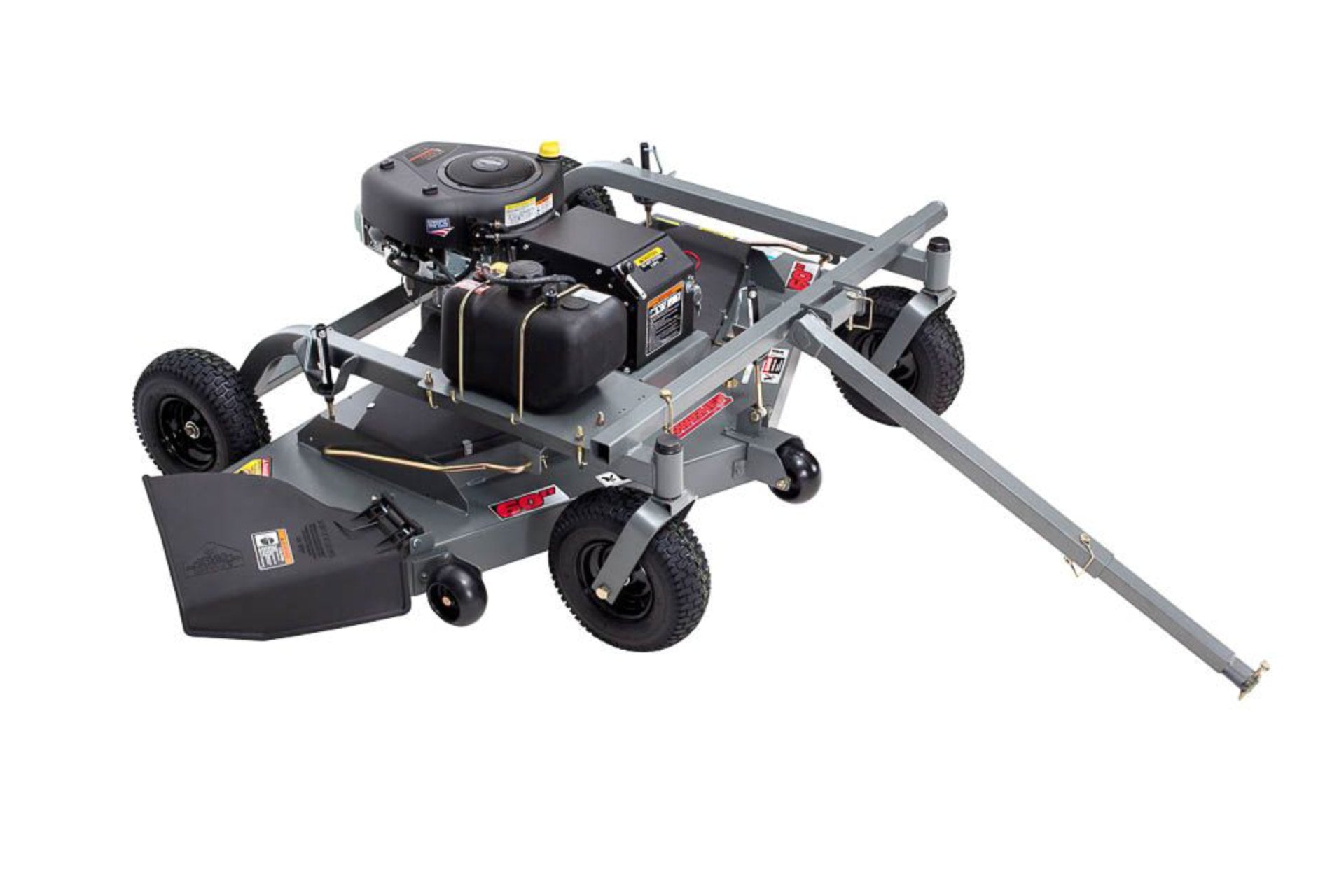 Anti scalp rollers on Swisher finish mower deck