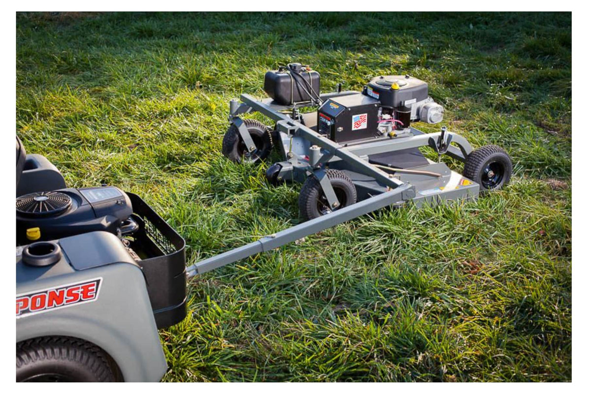 Swisher FC15560BS tow behind mower attached to ATV